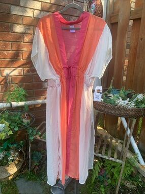 Time and Tru Coral Pink Sheer Kimono